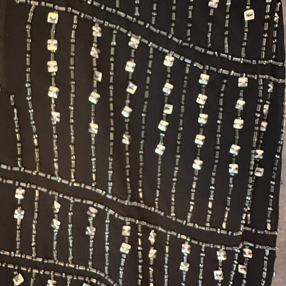 Black Walter Baker Sequin Sleveless Beaded Sheath Dress Size Large - Picture 4 of 5